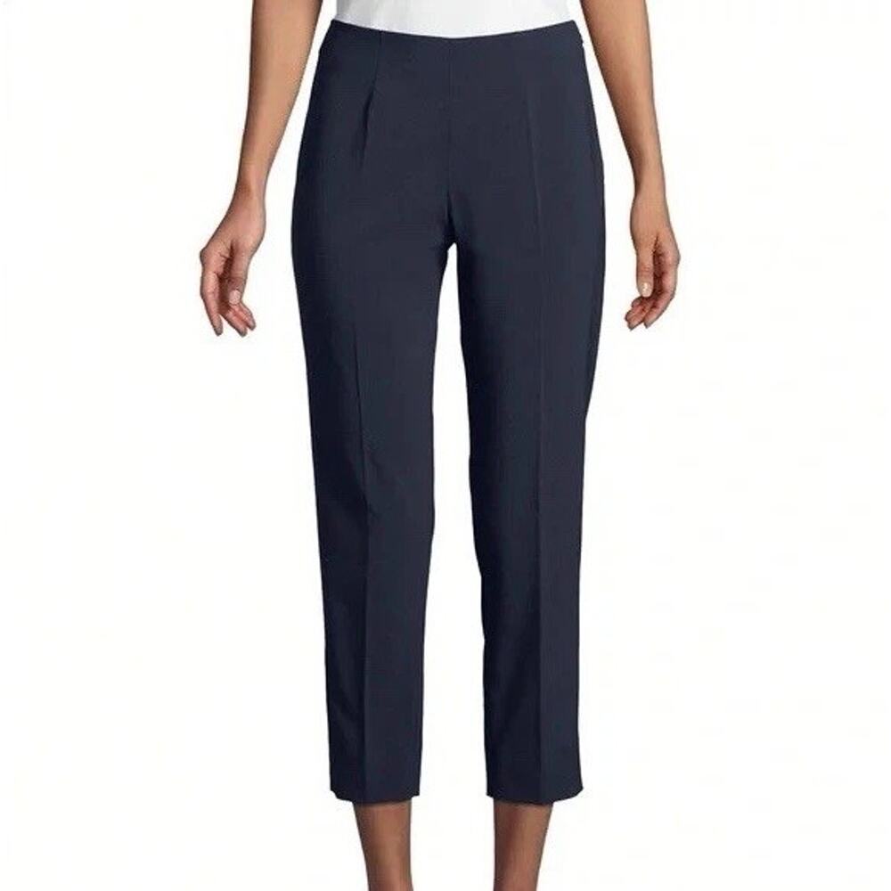 Piazza Sempione Navy Blue Cotton Audrey Cropped Pants Capris US 12 46 Italy
